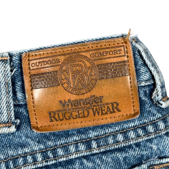 Vintage Wrangler Jeans Mens 39x30 Blue Rugged Wear Canvas Double Knee USA 90s - Picture 8 of 11